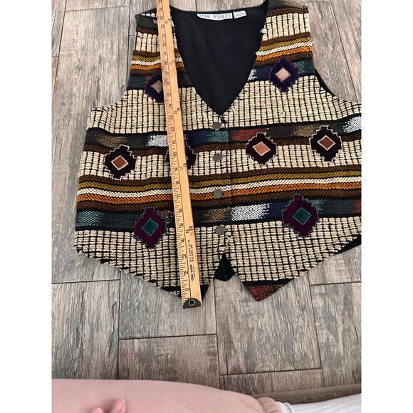 Jane Ashley Women's Multicolor Patchwork Western Southwest Cowboy Vest Size M - Picture 4 of 7